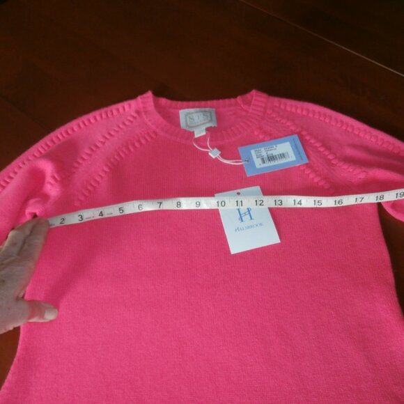 NWT Sail to Sable Hot Pink Wool & Cashmere Pullover Sweater - Picture 8 of 10